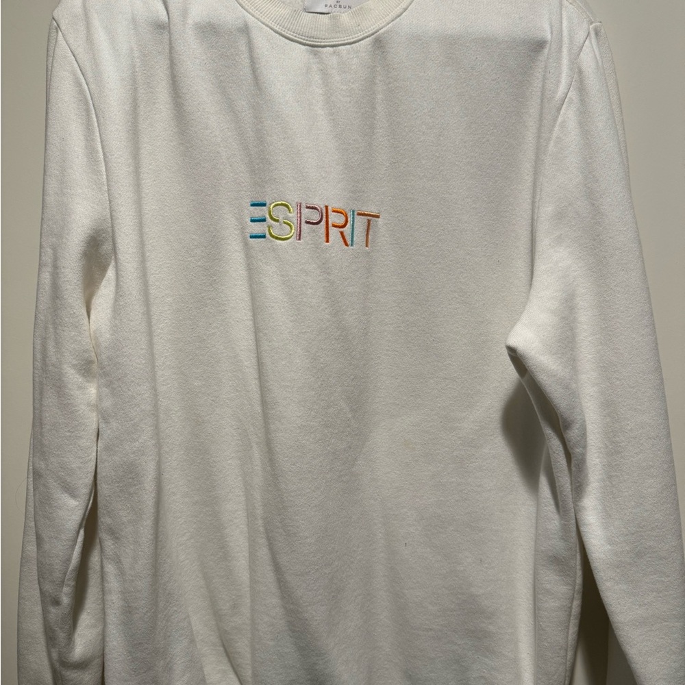 Esprit Cream Sweatshirt with Colorful Logo